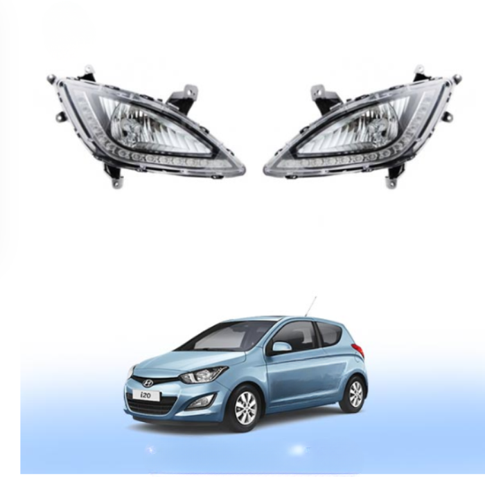 Hyundai i20 Fog Light Assembly with DRLs (2012–2014) | Set of 2 | With Wiring Kit & Switch | OEM Fit | Plug & Play