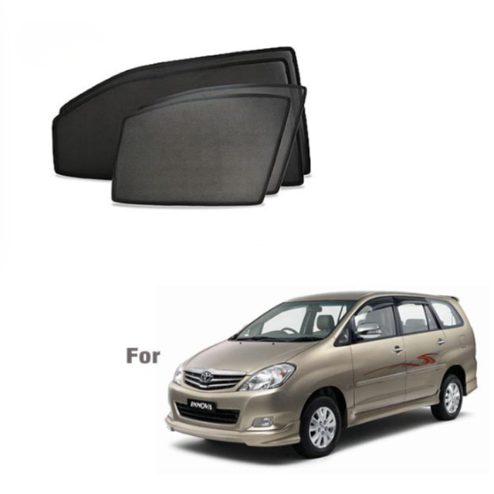 Toyota Innova (2005 to 2015) Half Cut Z Black Sunshades (Set of 6 Pieces)