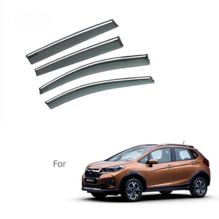 Honda WRV - Door Visors (Black with Chrome Line)