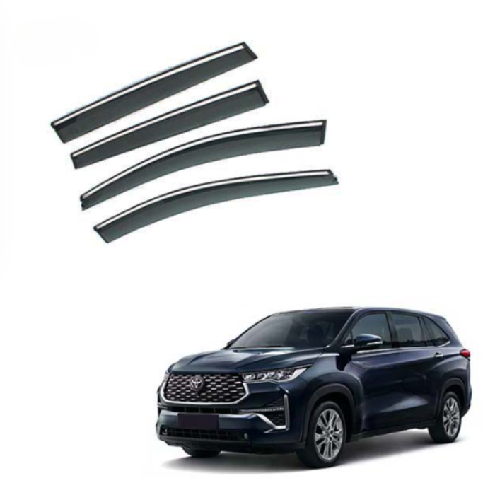 Toyota Innova HyCross Door Visors (Black with Chrome Line)