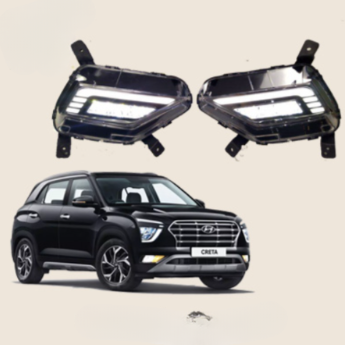 Hyundai Creta 2020 LED Fog Lamp with Sequential Turn Signal | Direct Fit Plug & Play | Premium OEM Look
