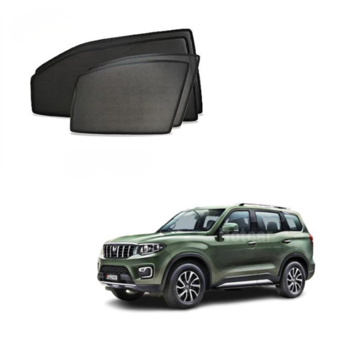 Mahindra New Scorpio N Half Cut Z Black Sunshades (Set of 6 Pieces)